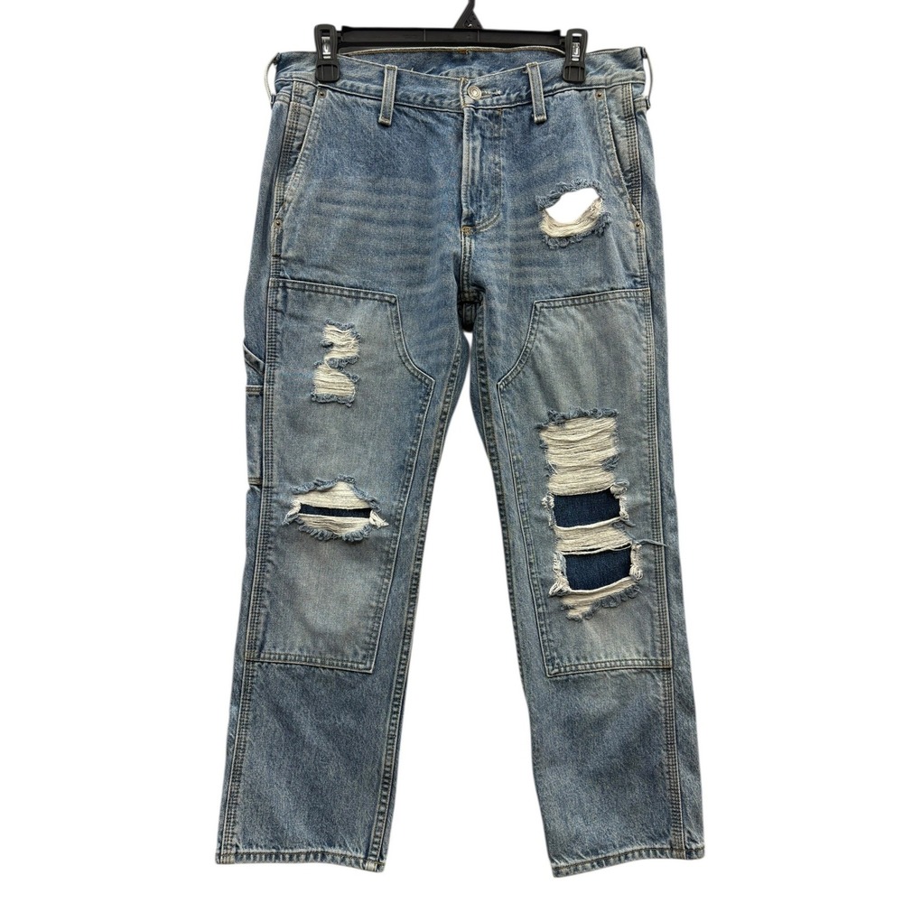 Abercrombie‎ Fitch Kennan Distressed Patchwork Jeans Straight Streetwear 30X30